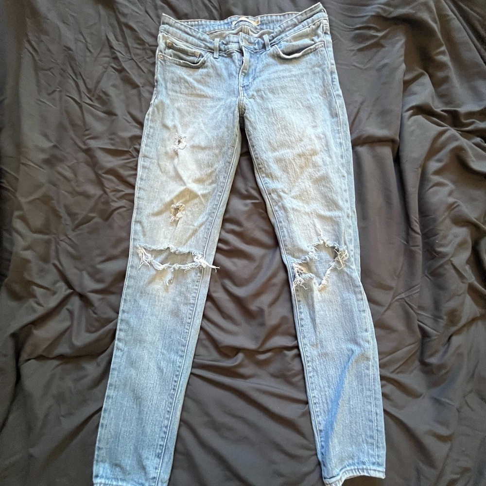 Levi Light Blue Distressed Skinny Jeans